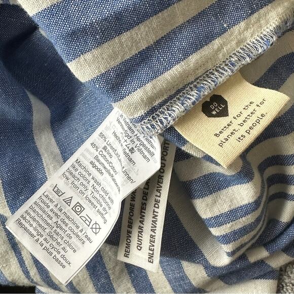 MADEWELL women's Linen Cotton blend striped blouse - SMALL - Picture 10 of 15